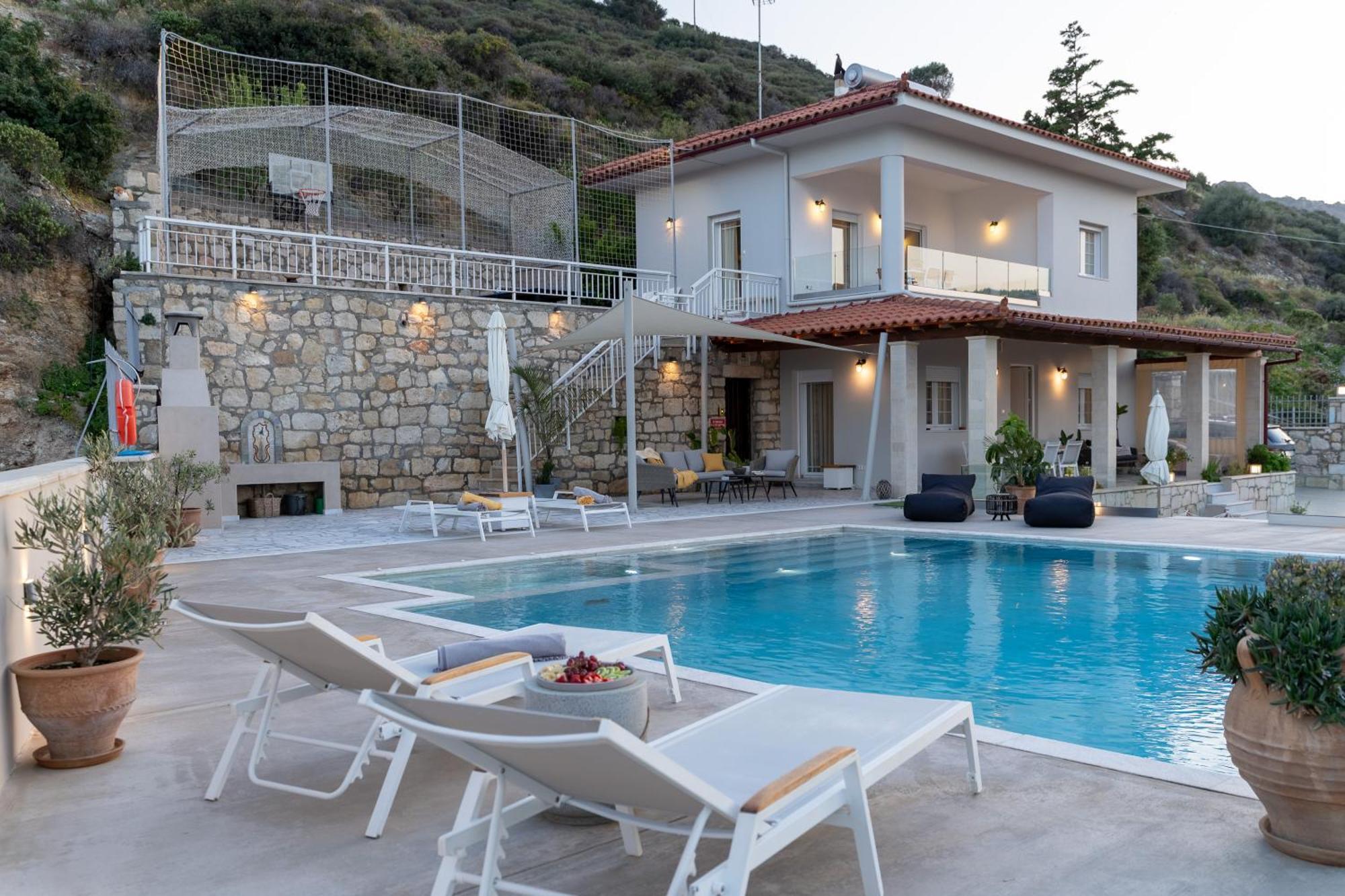 Amazing View Villa Aliki With Infinity Pool & Spa Ligaria  Exteriér fotografie