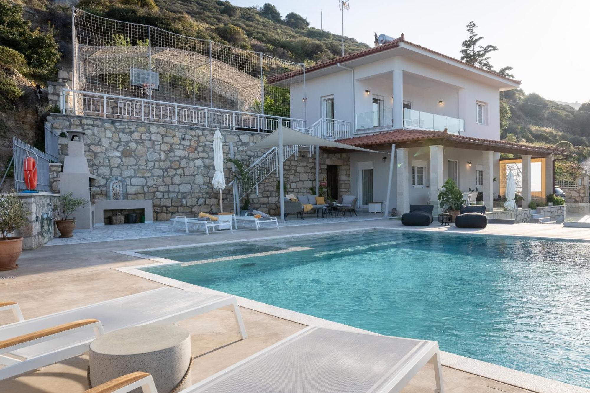 Amazing View Villa Aliki With Infinity Pool & Spa Ligaria  Exteriér fotografie